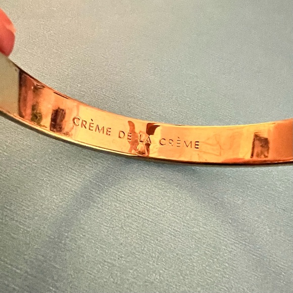 Kate Spade Gold Plated Cream Enamel Creme de la Creme Bangle Bracelet cuff - Picture 7 of 7